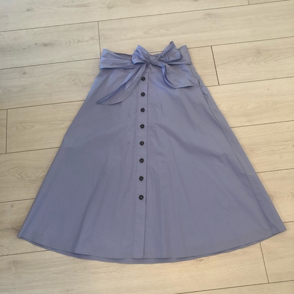 Midi button down skirt with bow